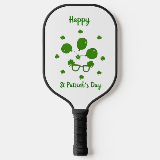 Minimalistisch Cute Happy St Patrick's Day Pickleball Paddle (Voorkant)