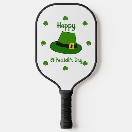 Minimalistisch Cute Happy St Patrick's Day Pickleball Paddle (Voorkant)