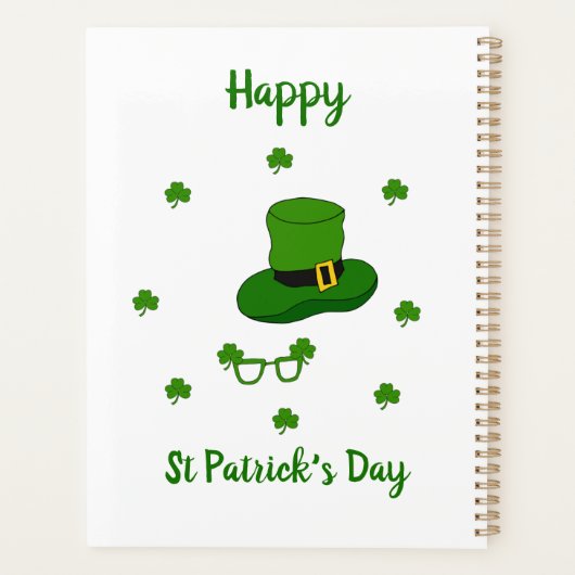 Minimalistisch Cute Happy St Patrick's Day Planner (Achterkant)