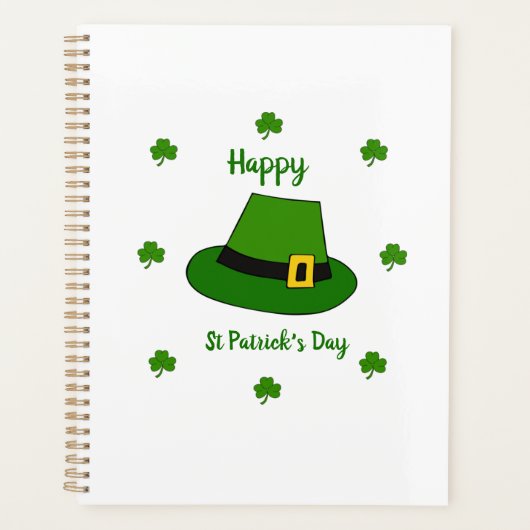 Minimalistisch Cute Happy St Patrick's Day Planner (Voorkant)