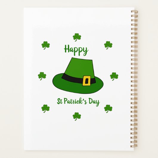 Minimalistisch Cute Happy St Patrick's Day Planner (Achterkant)
