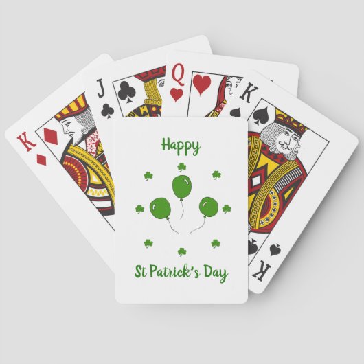 Minimalistisch Cute Happy St Patrick's Day Pokerkaarten (Achterkant)