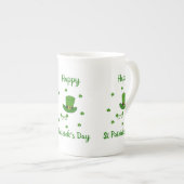 Minimalistisch Cute Happy St Patrick's Day Porselein Kop (Voorkant rechts)