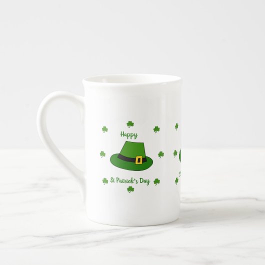Minimalistisch Cute Happy St Patrick's Day Porselein Kop (Links)