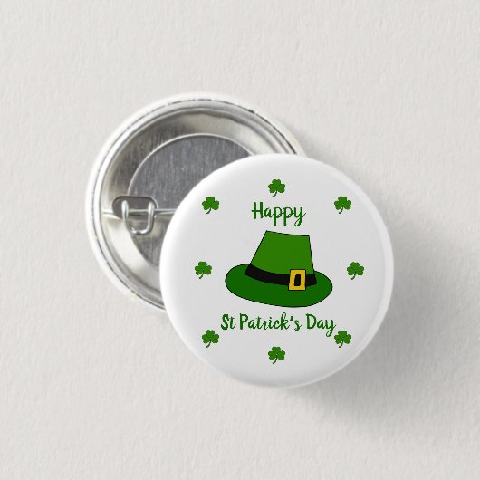 Minimalistisch Cute Happy St Patrick's Day Ronde Button 3,2 Cm (Voorkant /achterkant)