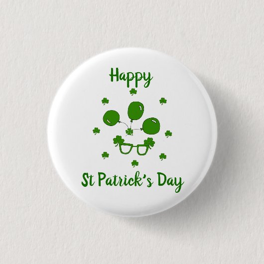 Minimalistisch Cute Happy St Patrick's Day Ronde Button 3,2 Cm (Voorkant)