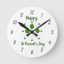 Minimalistisch Cute Happy St Patrick's Day Ronde Klok