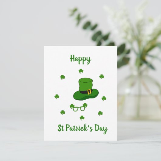 Minimalistisch Cute Happy St Patrick's Day RSVP Kaartje (Staand voorkant)