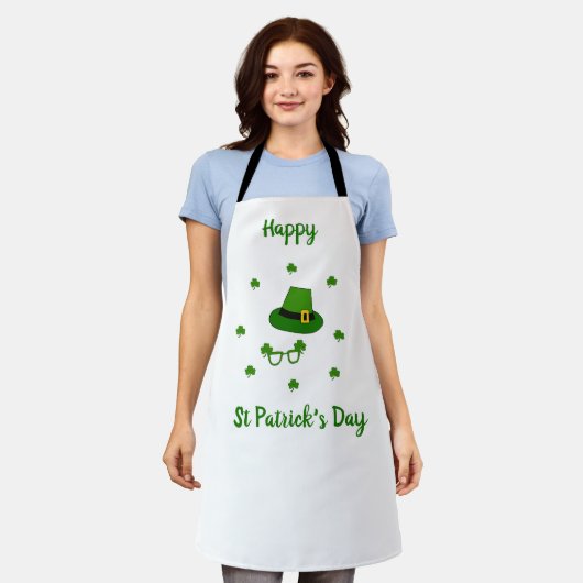 Minimalistisch Cute Happy St Patrick's Day Schort (Gedragen)