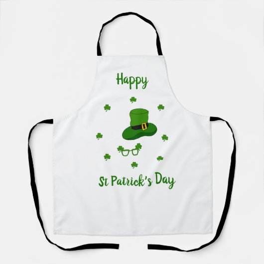 Minimalistisch Cute Happy St Patrick's Day Schort (Voorkant)