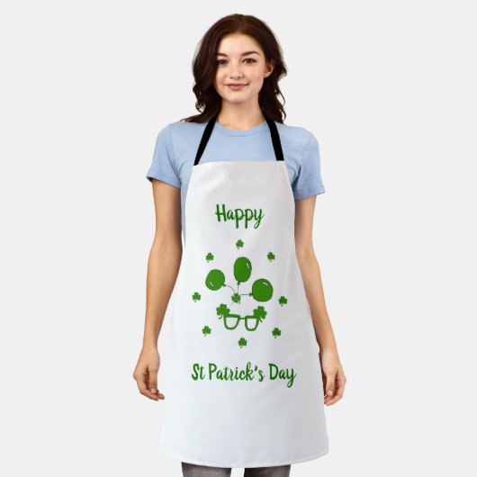 Minimalistisch Cute Happy St Patrick's Day Schort (Gedragen)