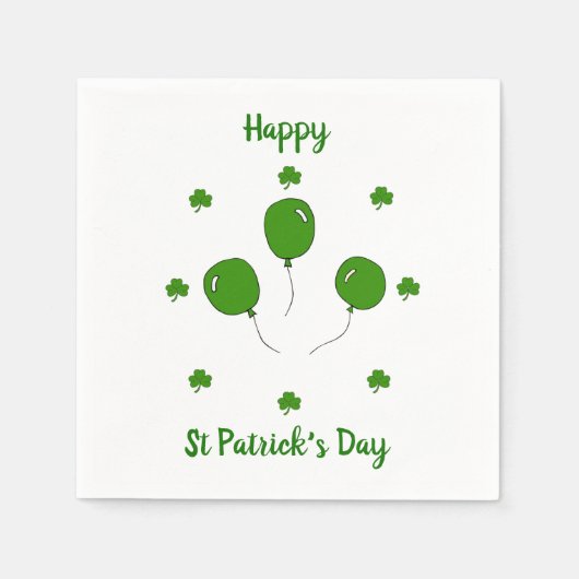 Minimalistisch Cute Happy St Patrick's Day Servet (Voorkant)