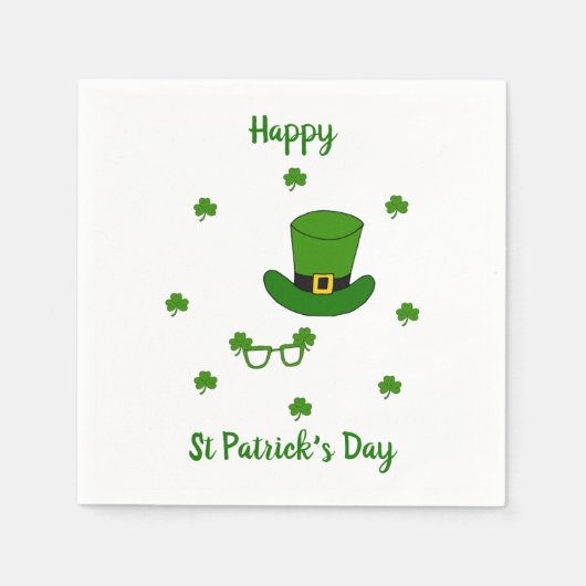 Minimalistisch Cute Happy St Patrick's Day Servet (Voorkant)