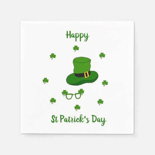 Minimalistisch Cute Happy St Patrick's Day Servet (Voorkant)