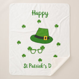 Minimalistisch Cute Happy St Patrick's Day Sherpa Deken