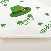 Minimalistisch Cute Happy St Patrick's Day Sherpa Deken (3/4)