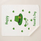 Minimalistisch Cute Happy St Patrick's Day Sherpa Deken (Voorkant (horizontaal))