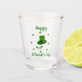 Minimalistisch Cute Happy St Patrick's Day Shot Glas (Voorkant)