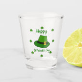 Minimalistisch Cute Happy St Patrick's Day Shot Glas (Voorkant)