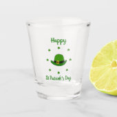 Minimalistisch Cute Happy St Patrick's Day Shot Glas (Voorkant)