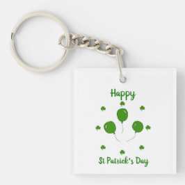 Minimalistisch Cute Happy St Patrick's Day Sleutelhanger