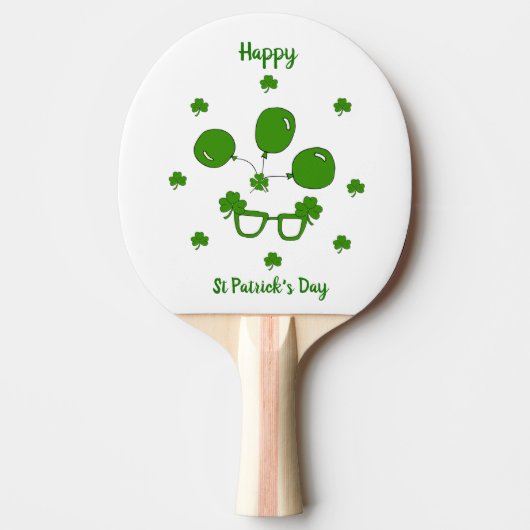 Minimalistisch Cute Happy St Patrick's Day Tafeltennisbatje (Voorkant)