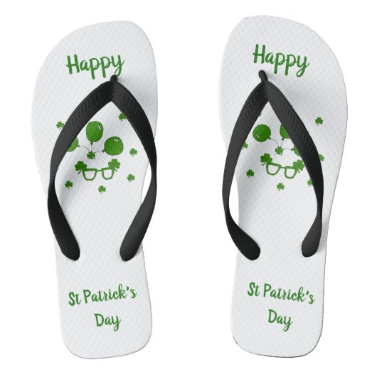 Minimalistisch Cute Happy St Patrick's Day Teenslippers (Voetbed)