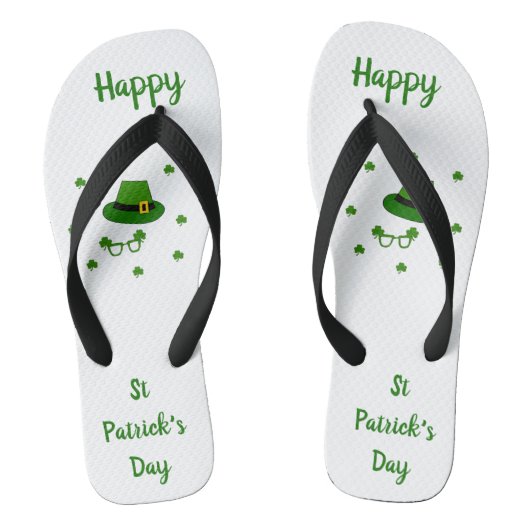 Minimalistisch Cute Happy St Patrick's Day Teenslippers (Voetbed)