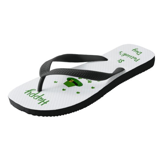 Minimalistisch Cute Happy St Patrick's Day Teenslippers (Schuin)