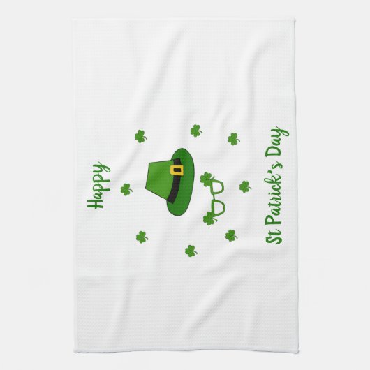 Minimalistisch Cute Happy St Patrick's Day Theedoek (Verticaal)