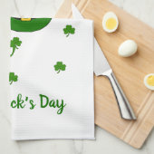 Minimalistisch Cute Happy St Patrick's Day Theedoek (Quarter Fold)