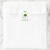 Minimalistisch Cute Happy St Patrick's Day Vierkante Sticker (Tas)