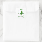 Minimalistisch Cute Happy St Patrick's Day Vierkante Sticker (Tas)