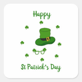 Minimalistisch Cute Happy St Patrick's Day Vierkante Sticker