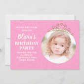 Minimalistisch Cute Princess Tiara Birthday Whimsi Kaart (Voorkant)