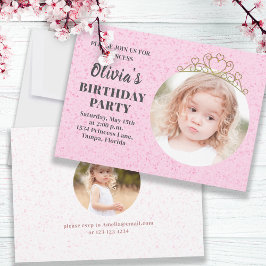 Minimalistisch Cute Princess Tiara Birthday Whimsi Kaart