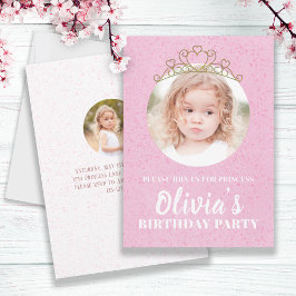 Minimalistisch Cute Princess Tiara Birthday Whimsi Kaart