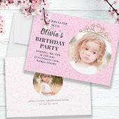 Minimalistisch Cute Princess Tiara Birthday Whimsi Kaart