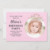 Minimalistisch Cute Princess Tiara Birthday Whimsi Kaart (Voorkant)