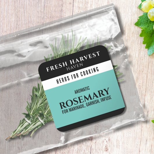 Minimalistisch cyaan kruid vierkante sticker