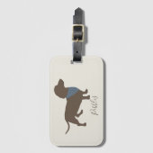 Minimalistisch Dachshund Silhouette met de naam va Bagagelabel (Voorkant (verticaal))