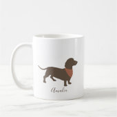 Minimalistisch Dachshund Silhouette met de naam va Koffiemok (Links)