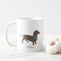Minimalistisch Dachshund Silhouette met de naam va