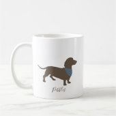 Minimalistisch Dachshund Silhouette met de naam va Koffiemok (Links)