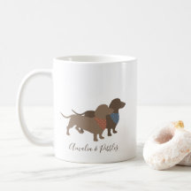 Minimalistisch Dachshund Silhouettes en namen van 