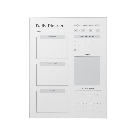 Minimalistisch Dagelijks Planner Notitieblok (Linkerzijde)