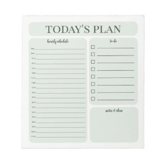 Minimalistisch dagplanner notitieblok | Uurlijkse
