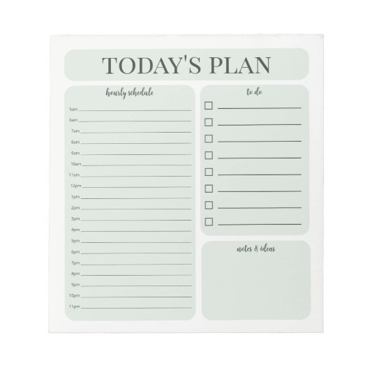 Minimalistisch dagplanner notitieblok | Uurlijkse  (Voorkant)