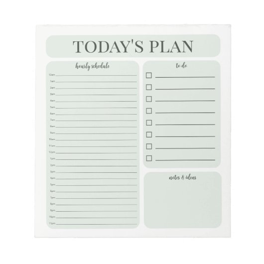 Minimalistisch dagplanner notitieblok | Uurlijkse  (Voorkant)