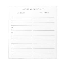 Minimalistisch dagschema en Aanbieden met naam Notitieblok